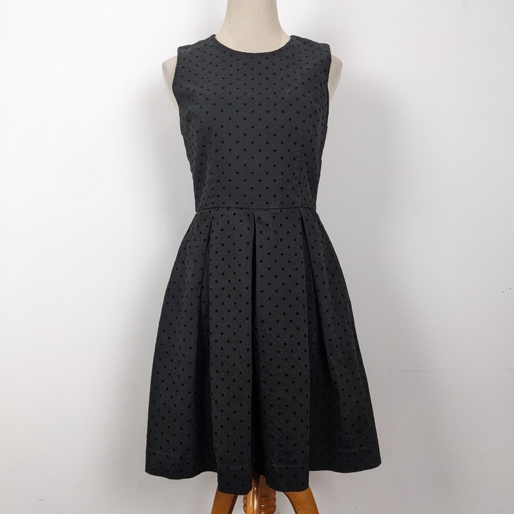 Gap Fit Flare Swiss Dot black Dress Size 4